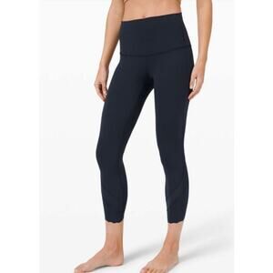 Lululemon Wunder Under Scalloped Hem High-Rise Crop 23" *Luxtreme Blue Sz 8